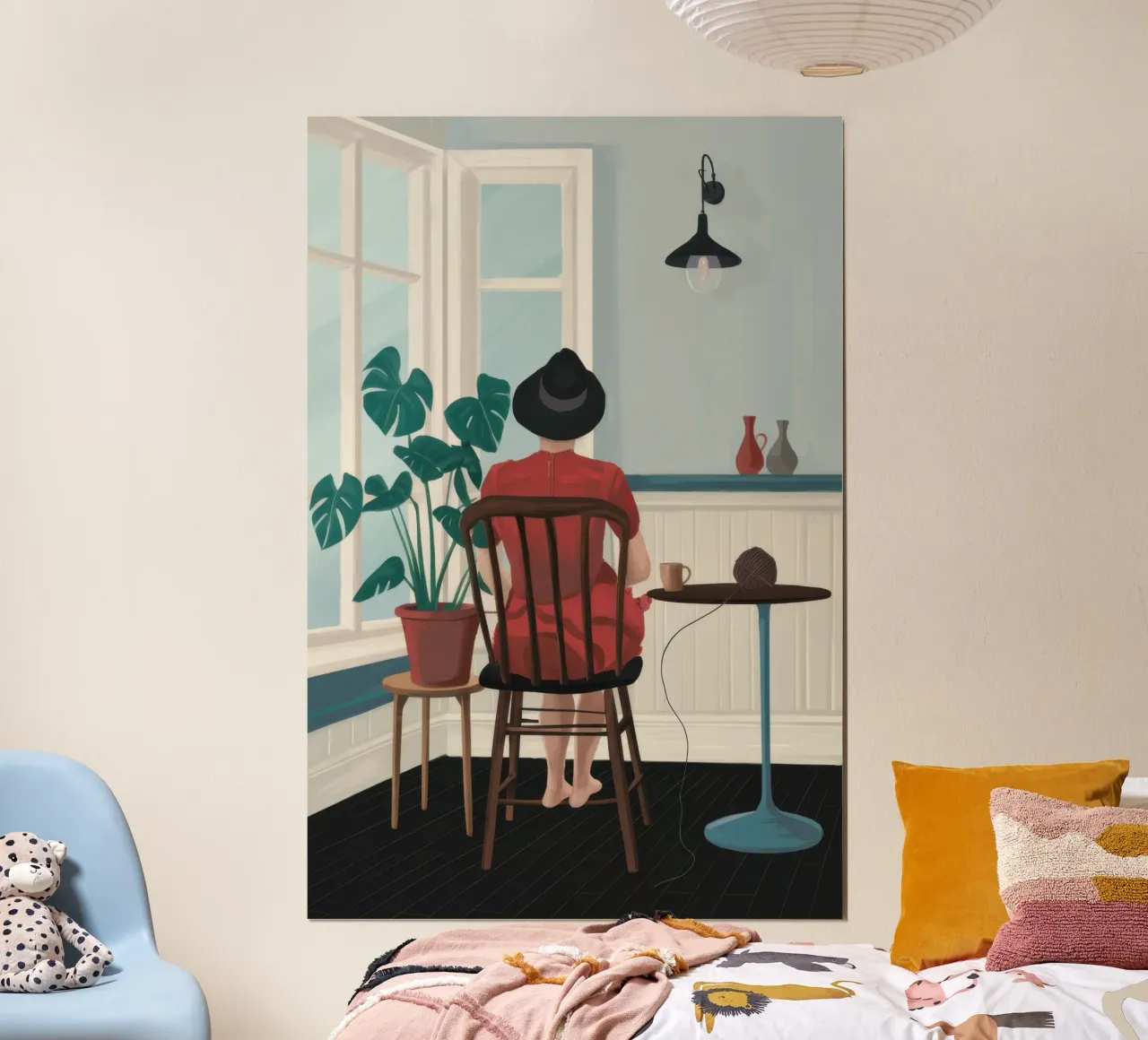 Contemplazione in cucina poster con telaio in legno da Autumn Season