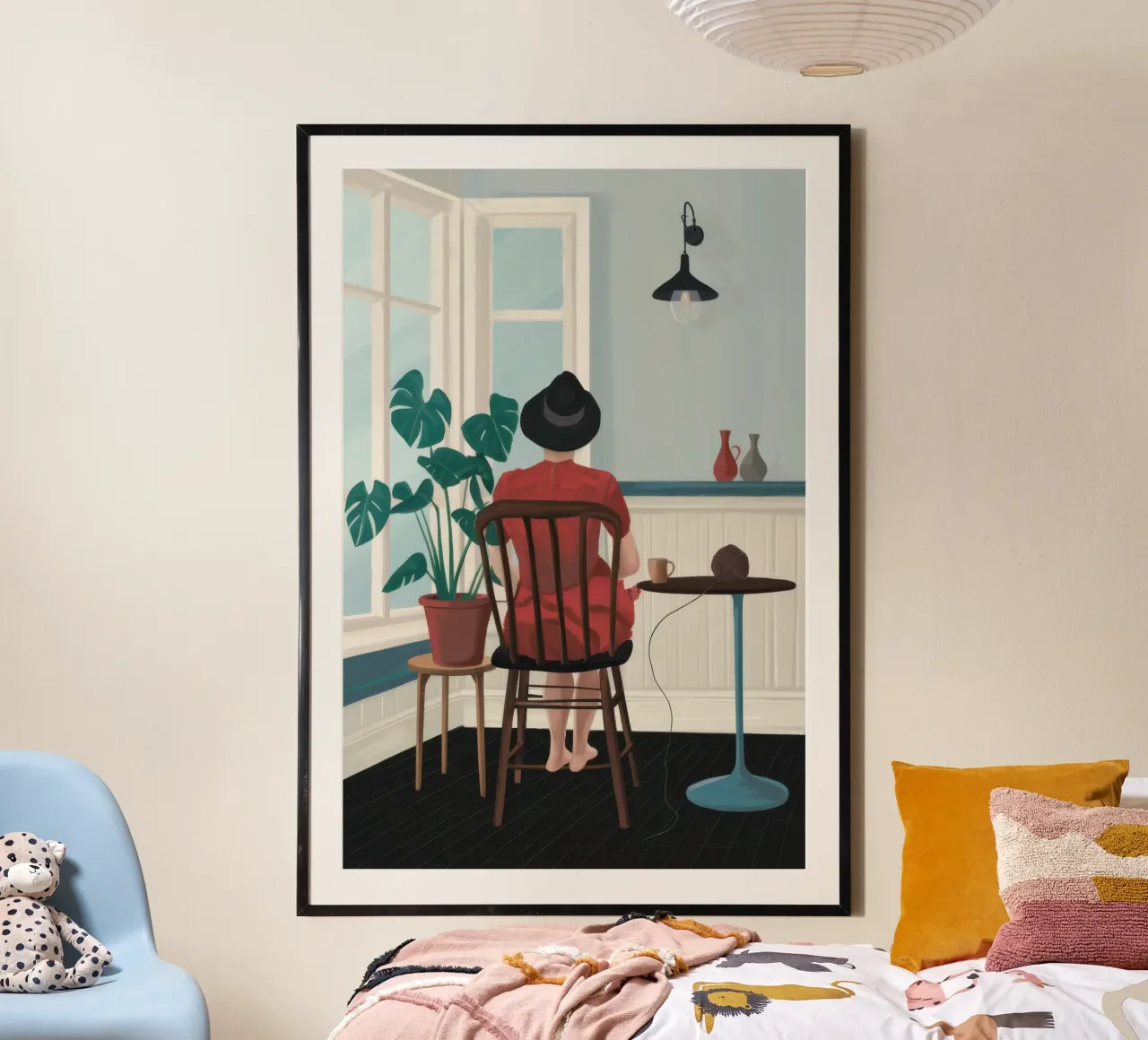 Contemplazione in cucina poster con telaio in legno da Autumn Season