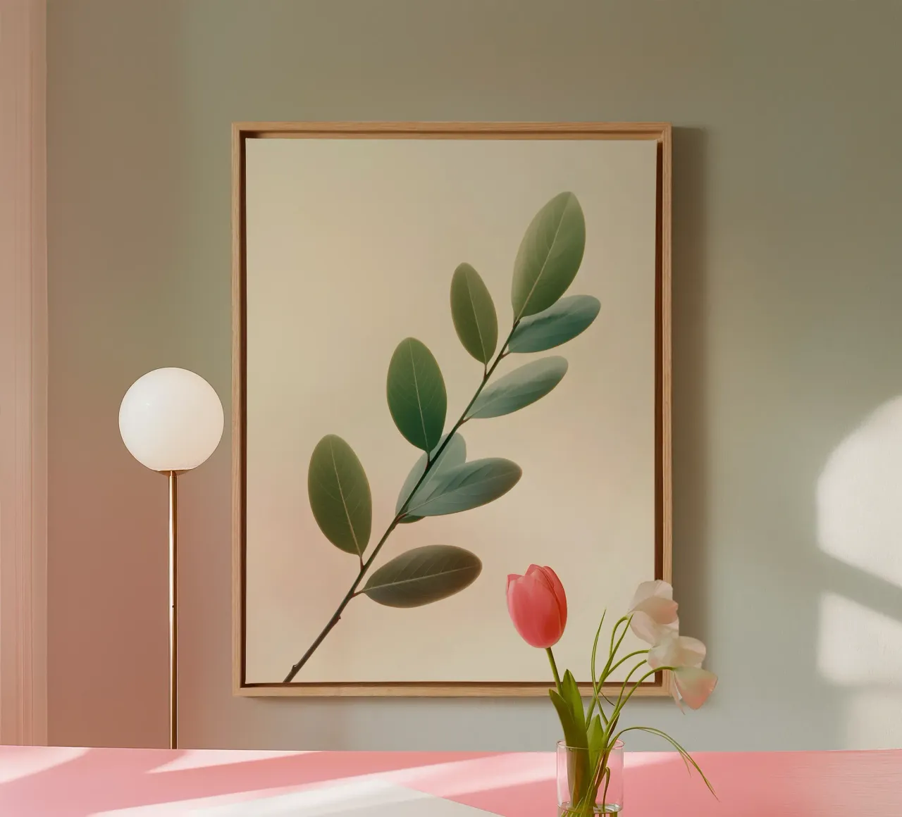 Gradiente botanico tela con Cornice a cassetta da The Green Room