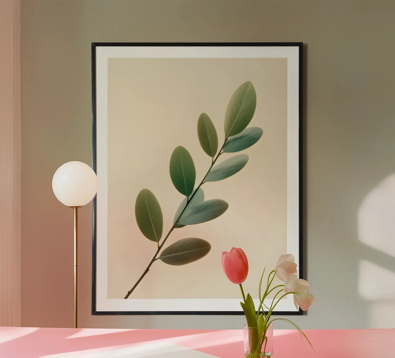 Gradiente botanico poster con telaio in legno da The Green Room