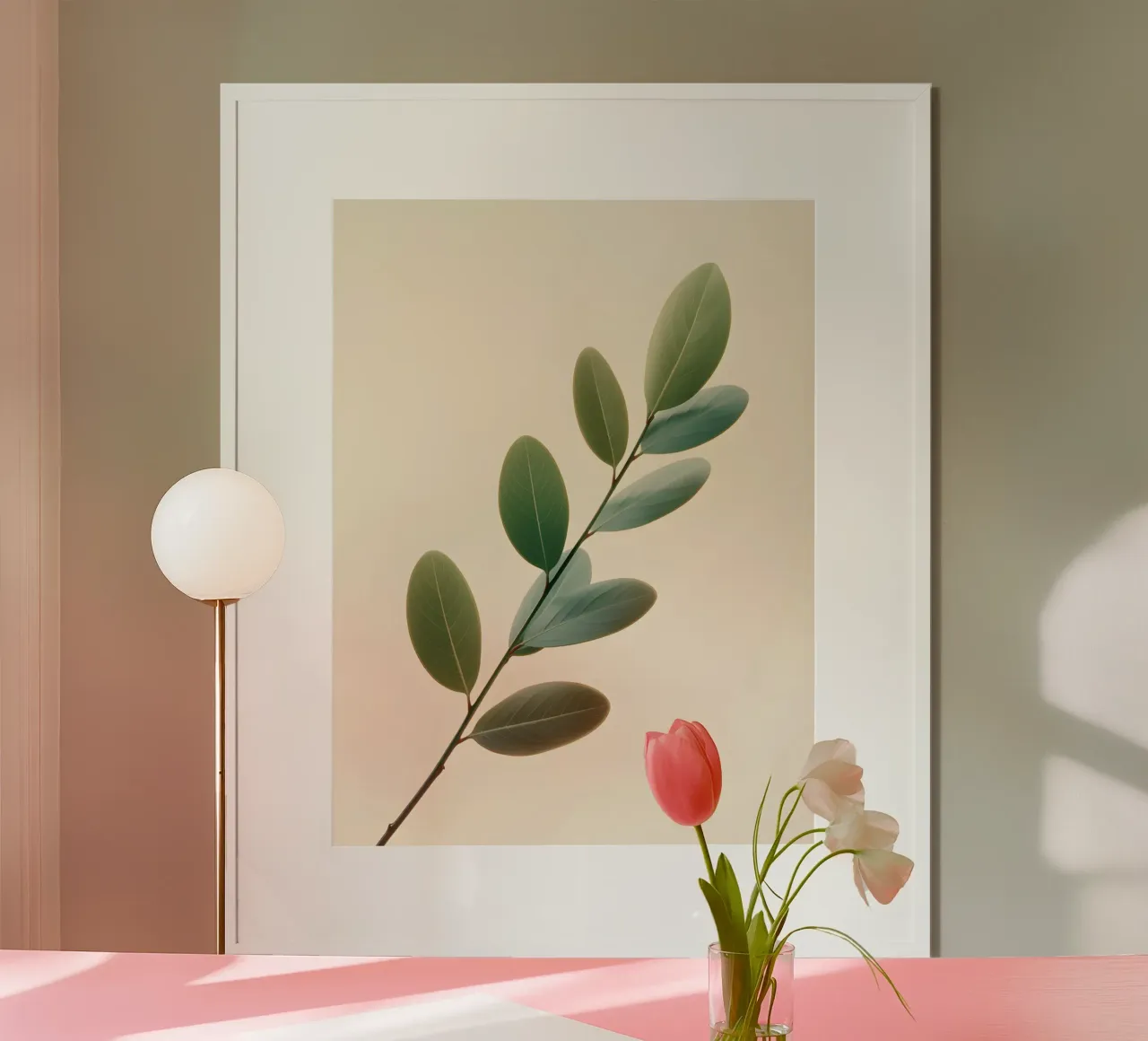 Gradiente botanico poster con telaio in legno da The Green Room