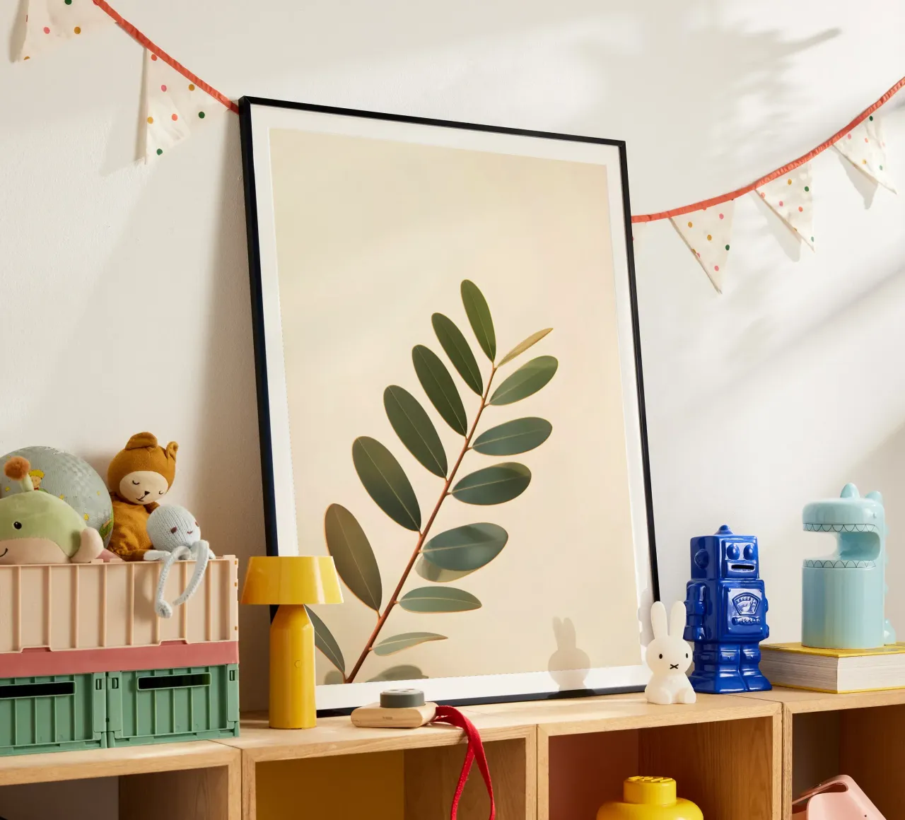 Gradiente botanico poster con telaio in alluminio da The Green Room