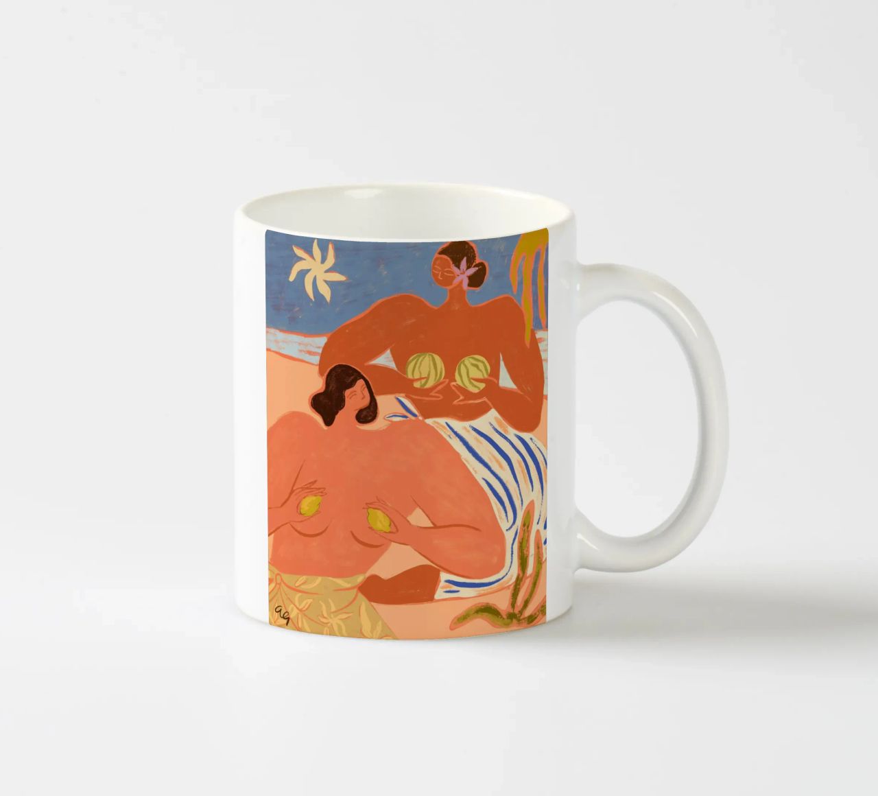 Lemon and Melon tazza in ceramica da Arty Guava