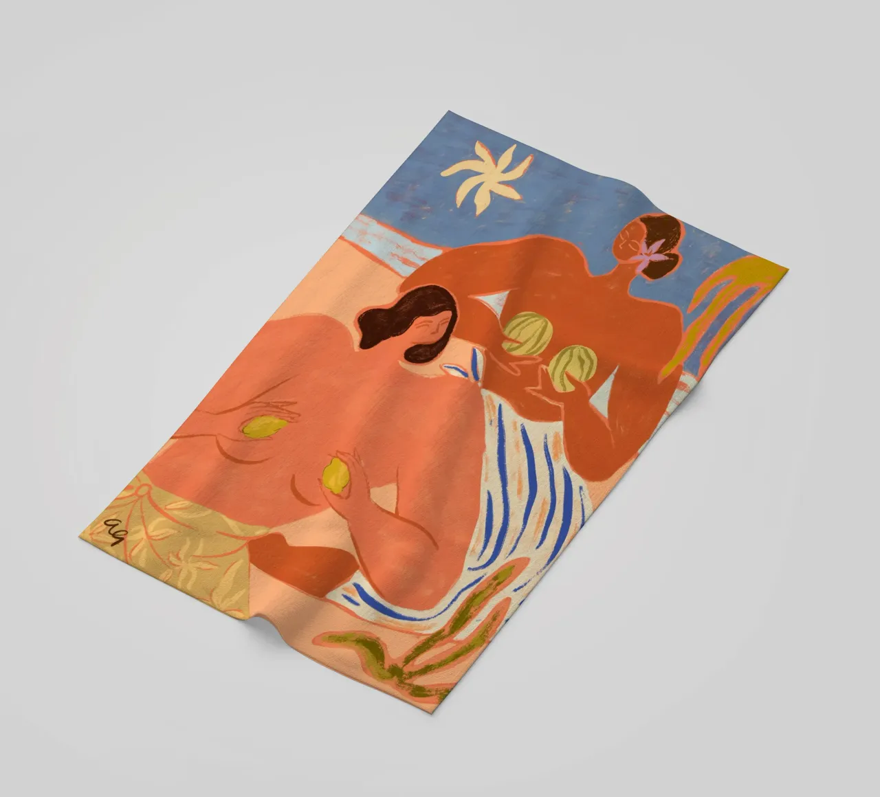 Lemon and Melon beach towel by Arty Guava
