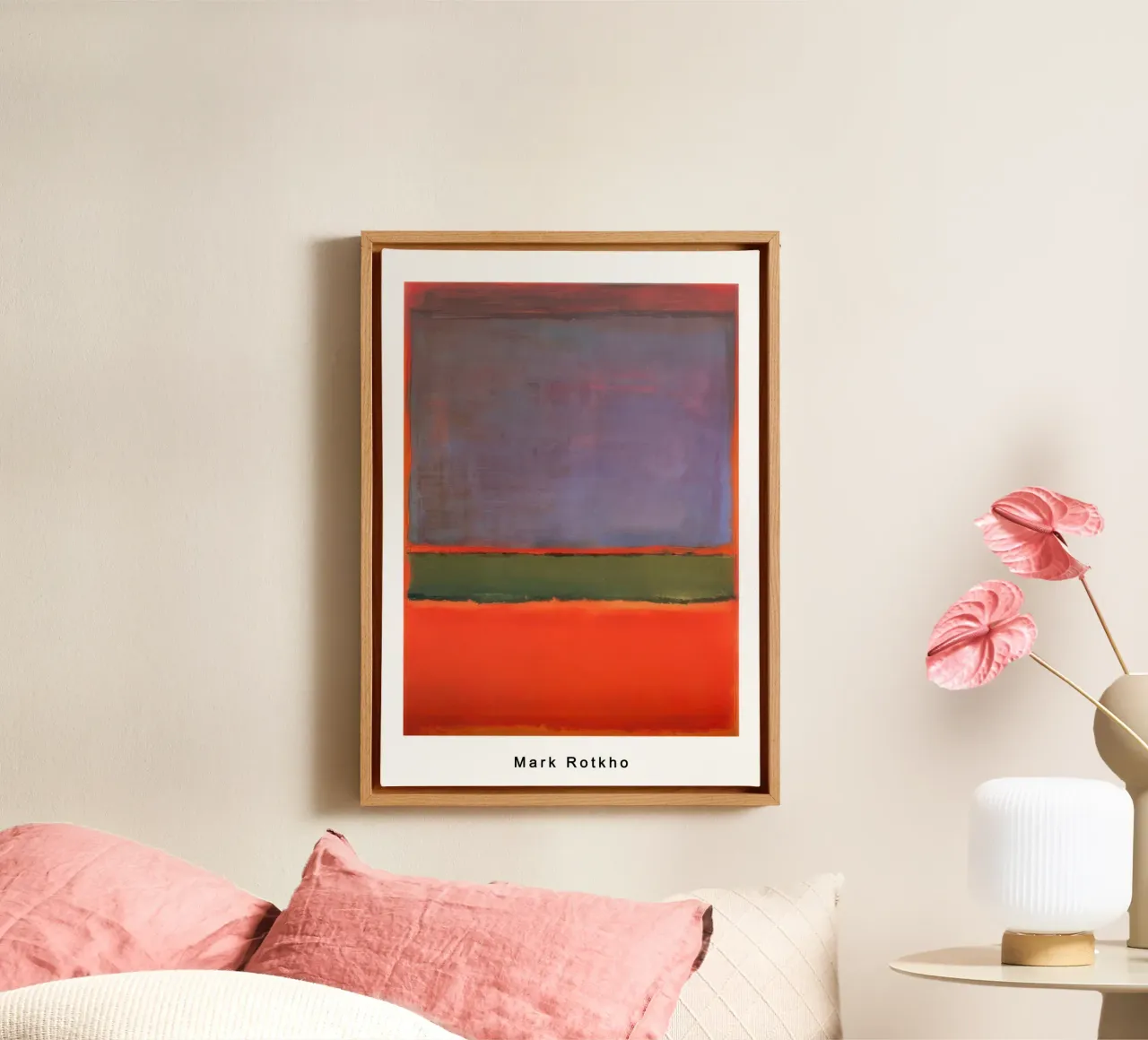 mark rothko no 6 violet green and red 1951 canvas with Floater frame by panaiti vascu