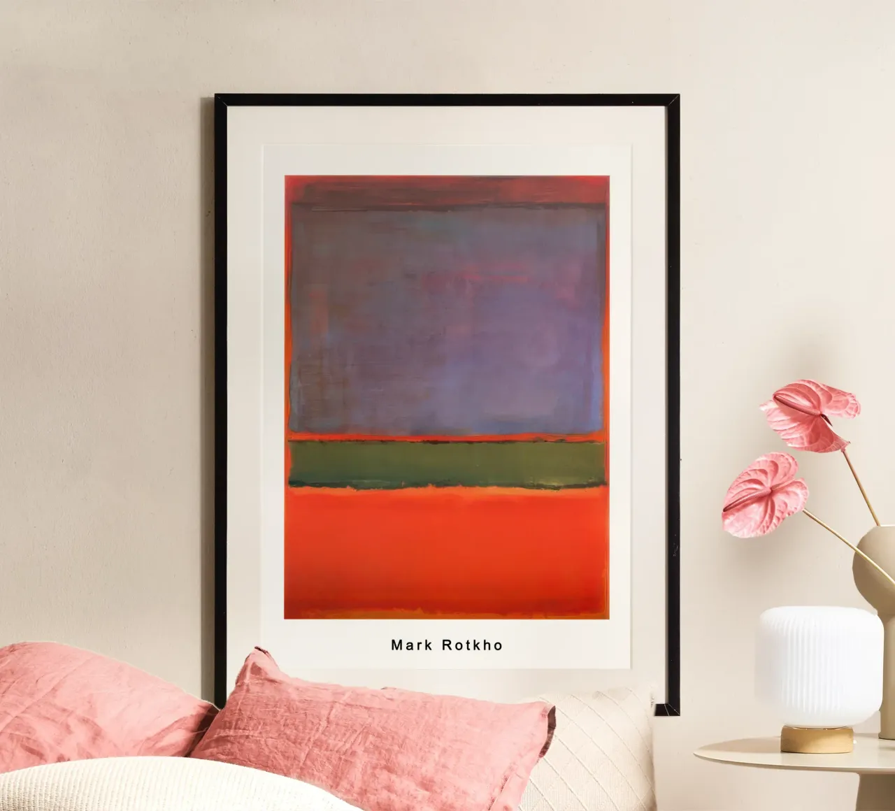mark rothko no 6 viola verde e rosso 1951 poster con telaio in legno da panaiti vascu
