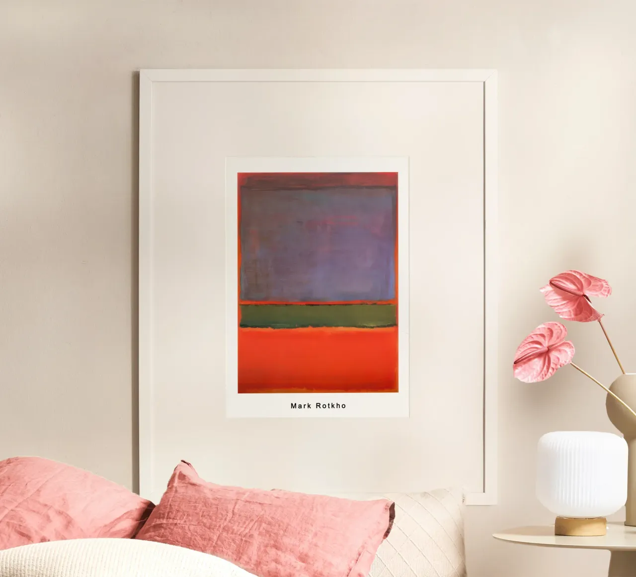 mark rothko no 6 viola verde e rosso 1951 poster con telaio in legno da panaiti vascu
