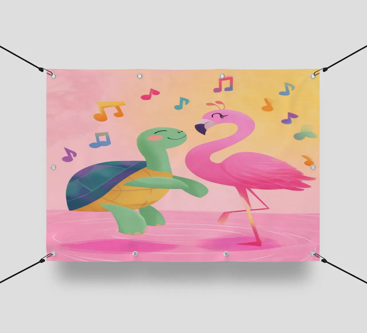 The Flamingo Tango telo in pvc da Kiara