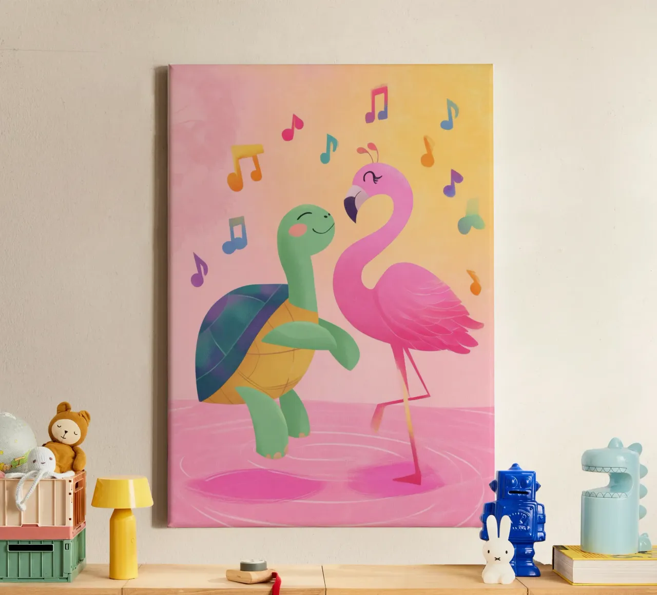 The Flamingo Tango tela con Cornice a cassetta da Kiara