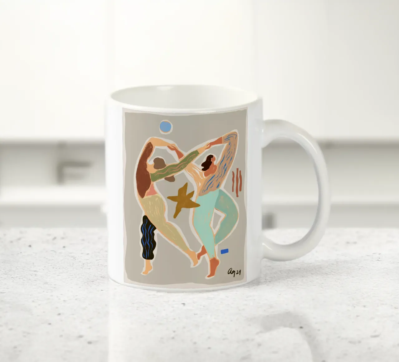 Infinity Dance ceramic mug by Arty Guava