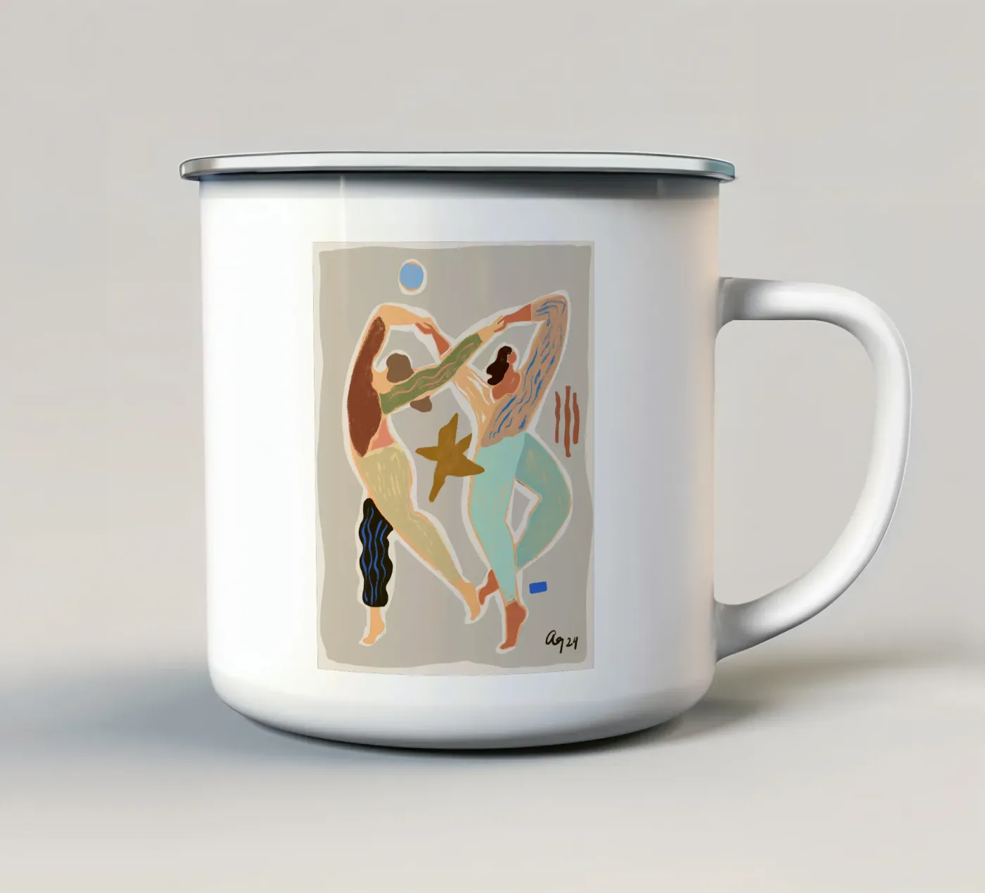 Infinity Dance enamel mug by Arty Guava