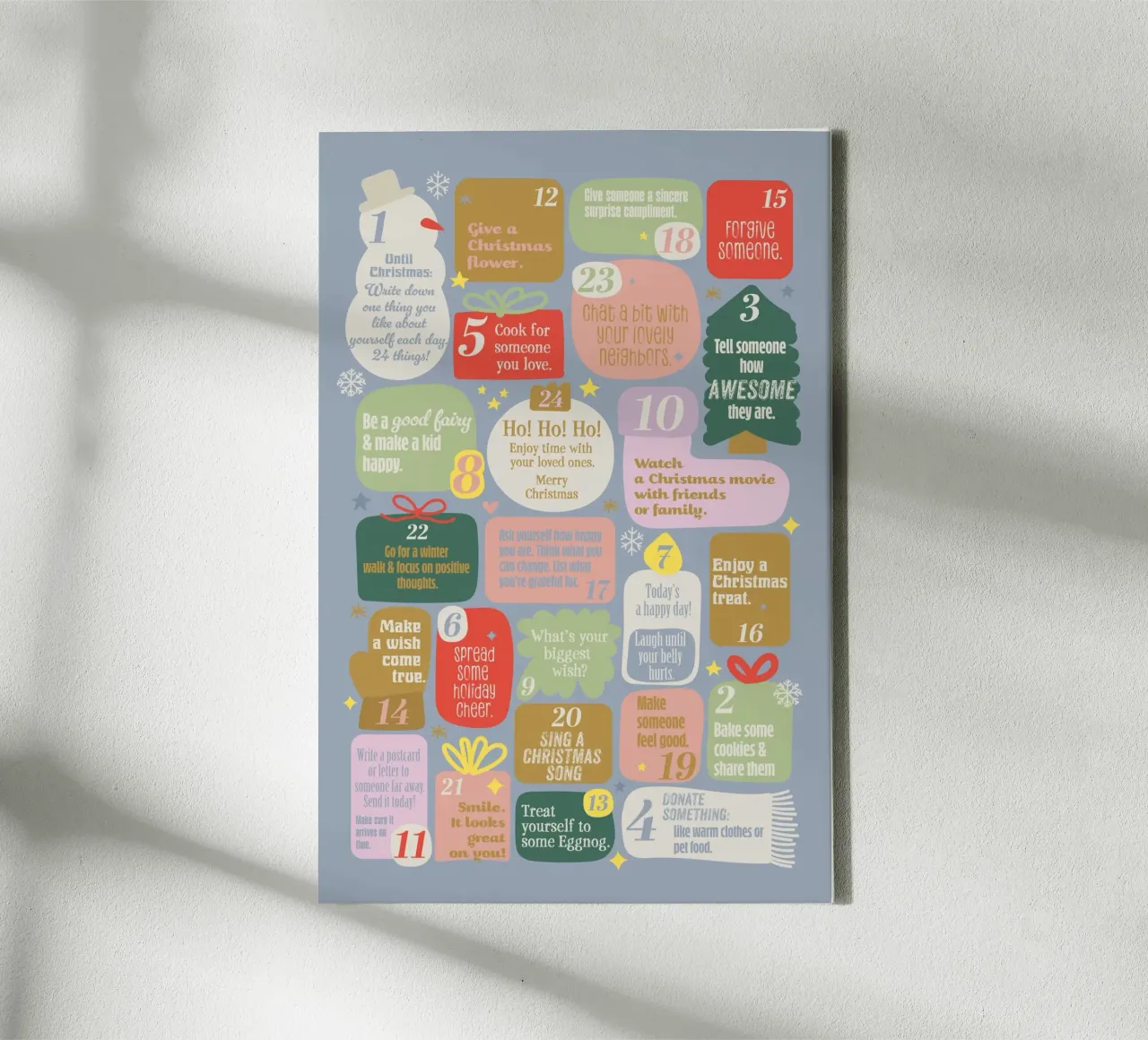 Advent calendar. English canvas with Floater frame by Fraysein Design