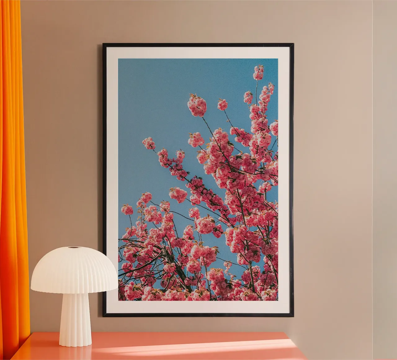 blossom in morning poster con telaio in legno da lily