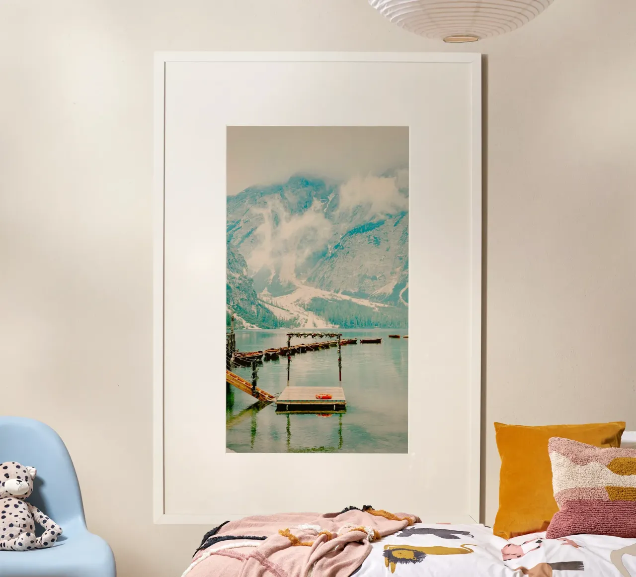 wild lake calm poster con telaio in legno da lily