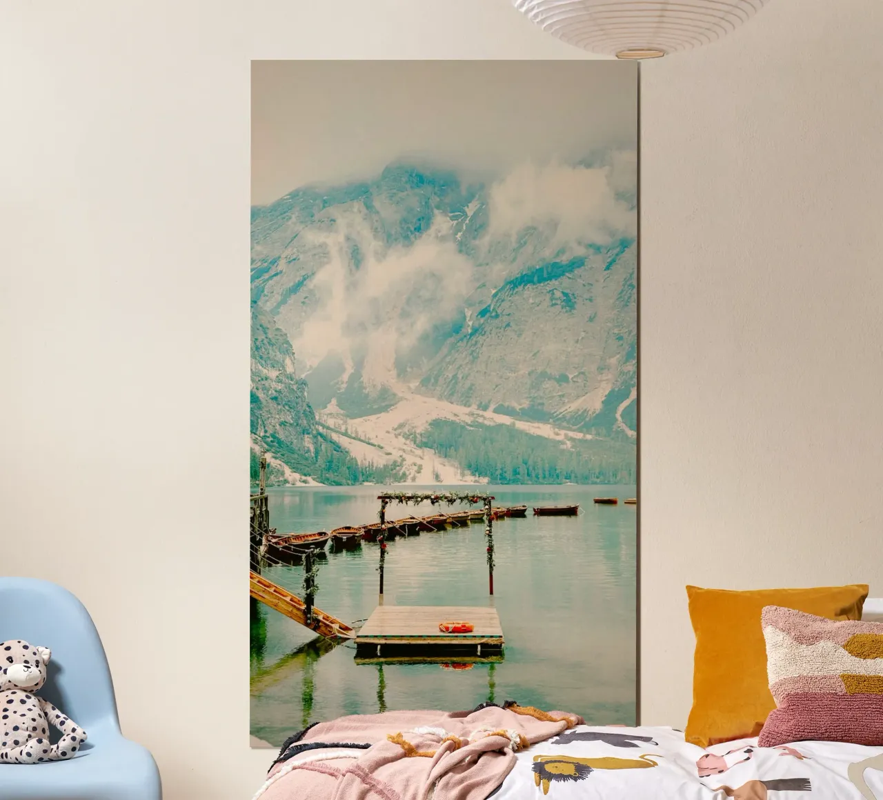 wild lake calm poster con telaio in legno da lily