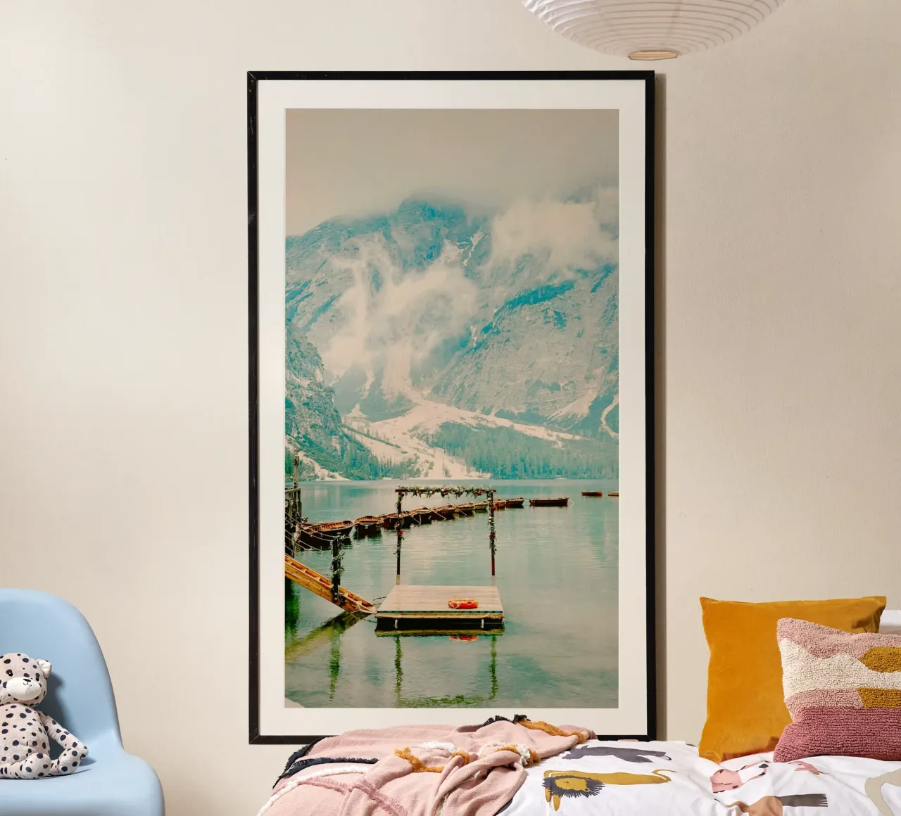 wild lake calm poster con telaio in legno da lily