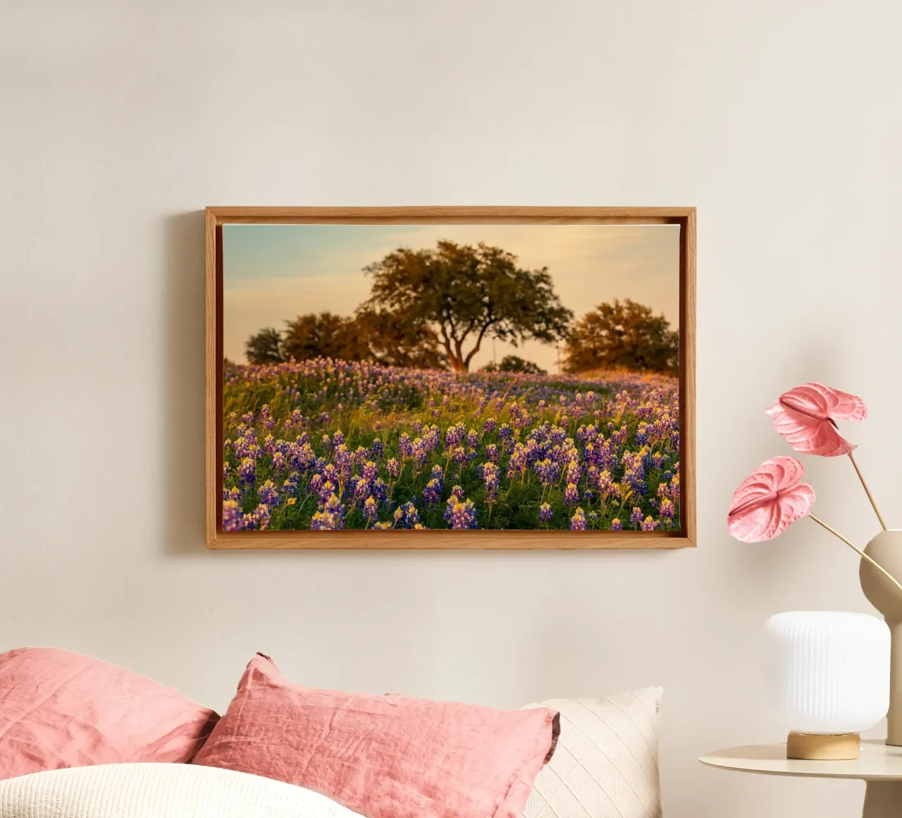 forest of blossom canvas met Baklijst van lily