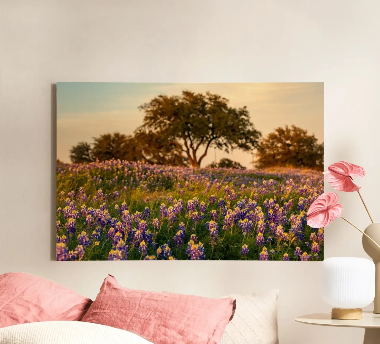 forest of blossom canvas met Baklijst van lily