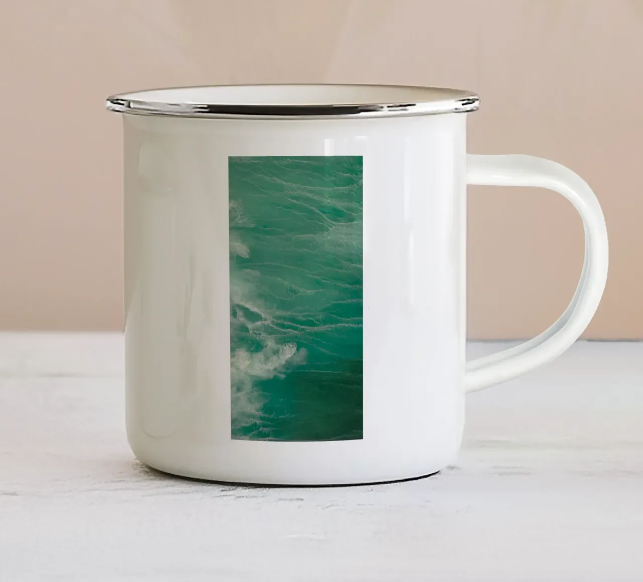 blue wave tazza in smalto da kichin