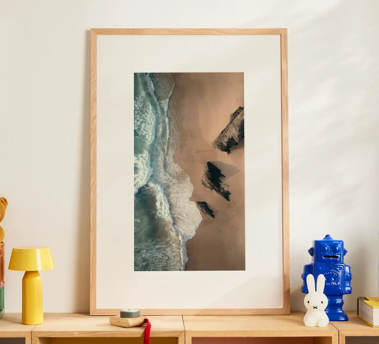 beach and rock poster con telaio in plastica da kichin
