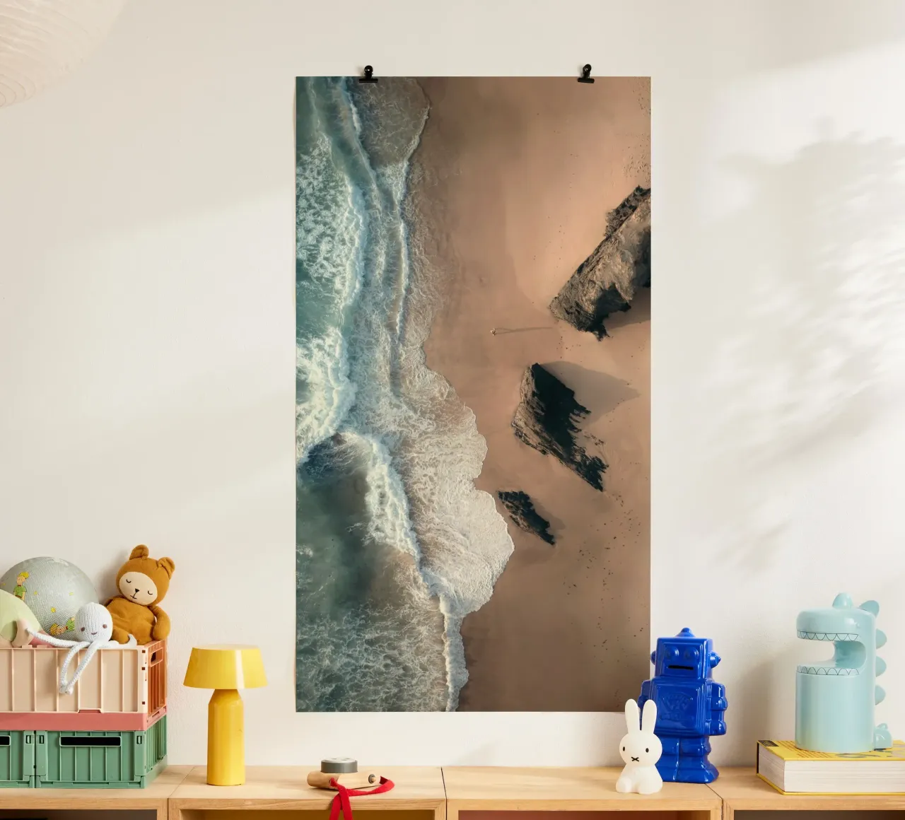 beach and rock poster con telaio in plastica da kichin