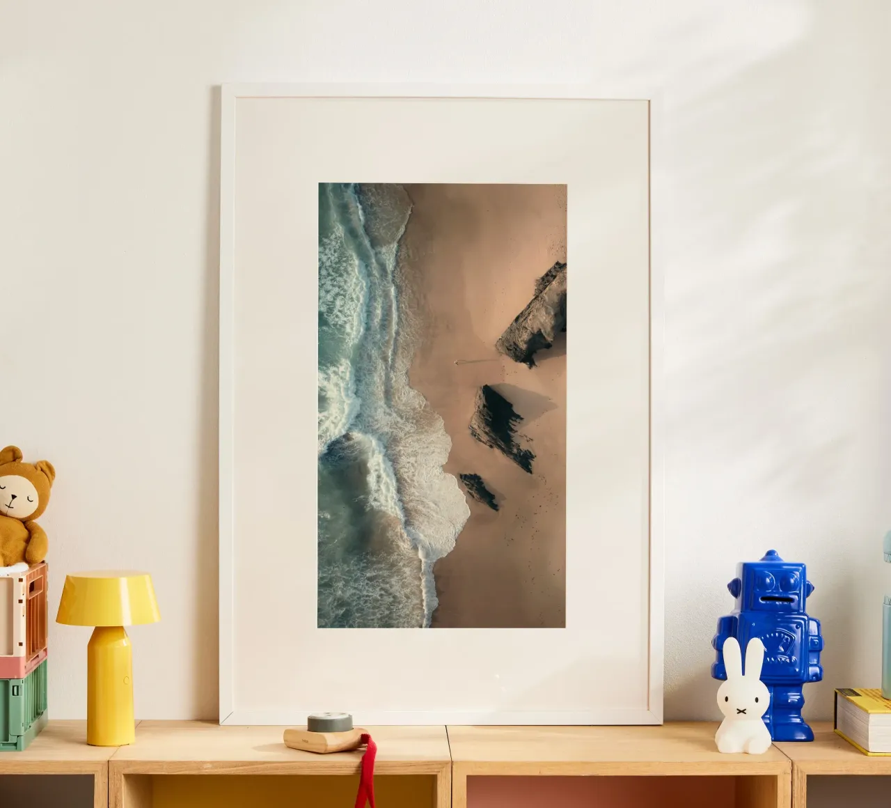 beach and rock poster con telaio in plastica da kichin