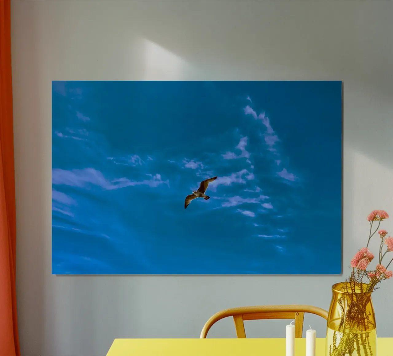 fly high on sky poster con telaio in plastica da kichin