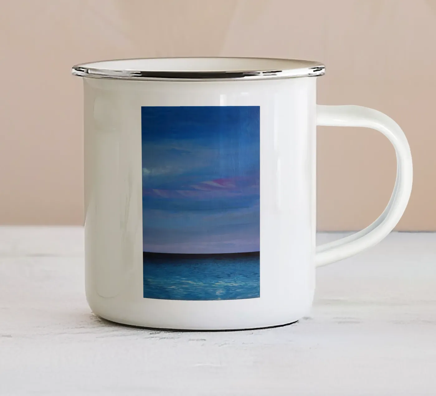 Interlude enamel mug by Bianca Dakli