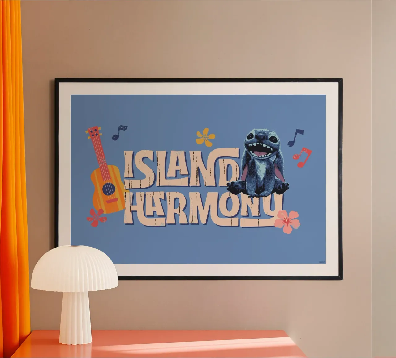 Stitch - Island Harmony poster con telaio in legno da Stitch