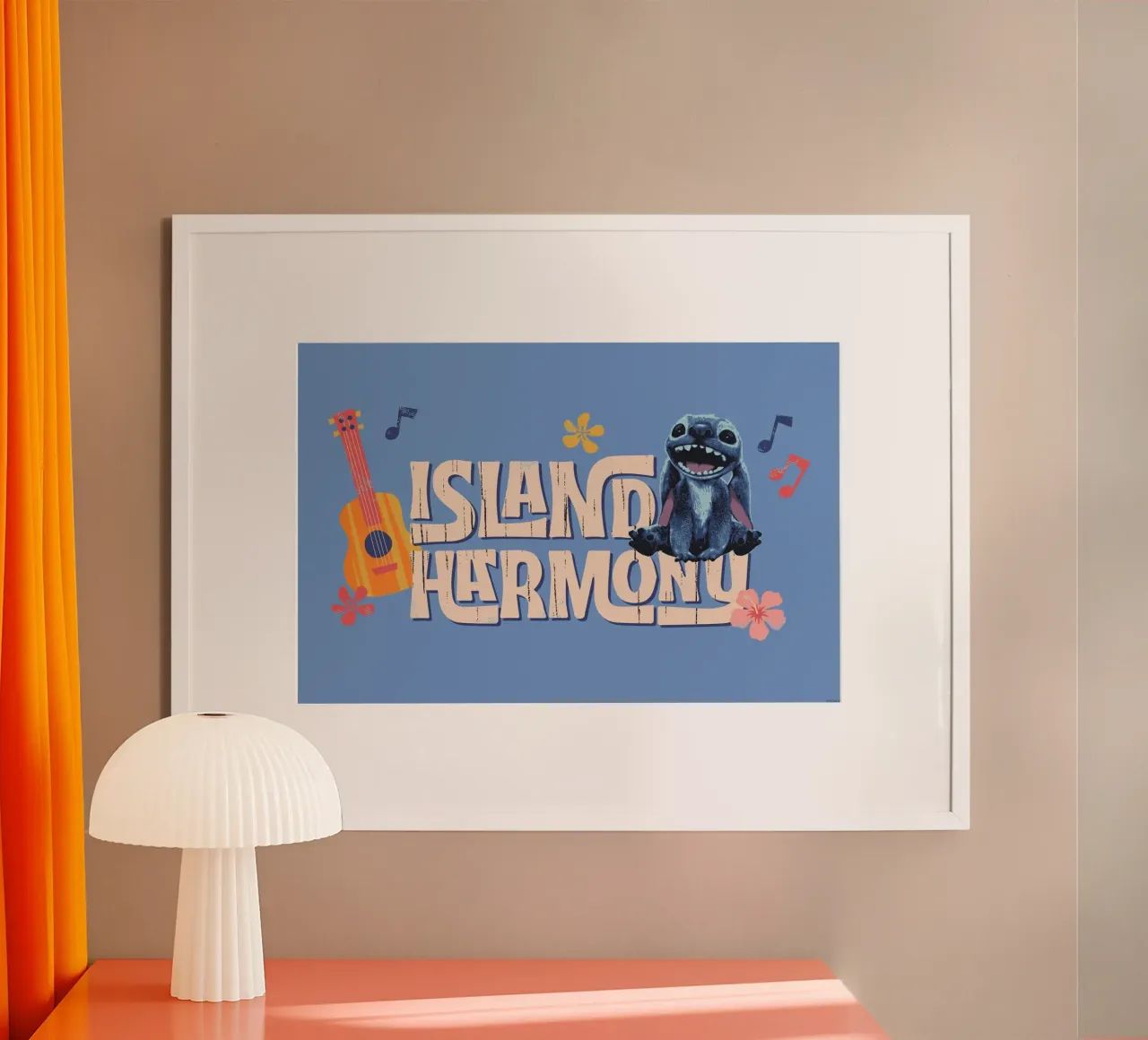Stitch - Island Harmony poster con telaio in legno da Stitch
