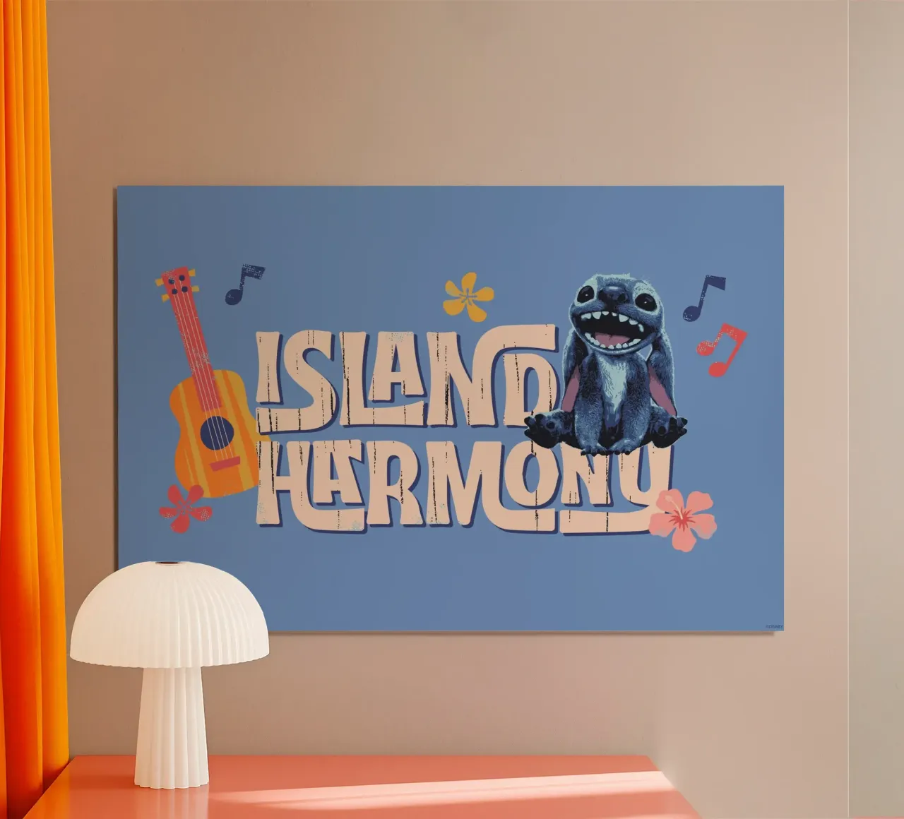 Stitch - Island Harmony poster con telaio in legno da Stitch