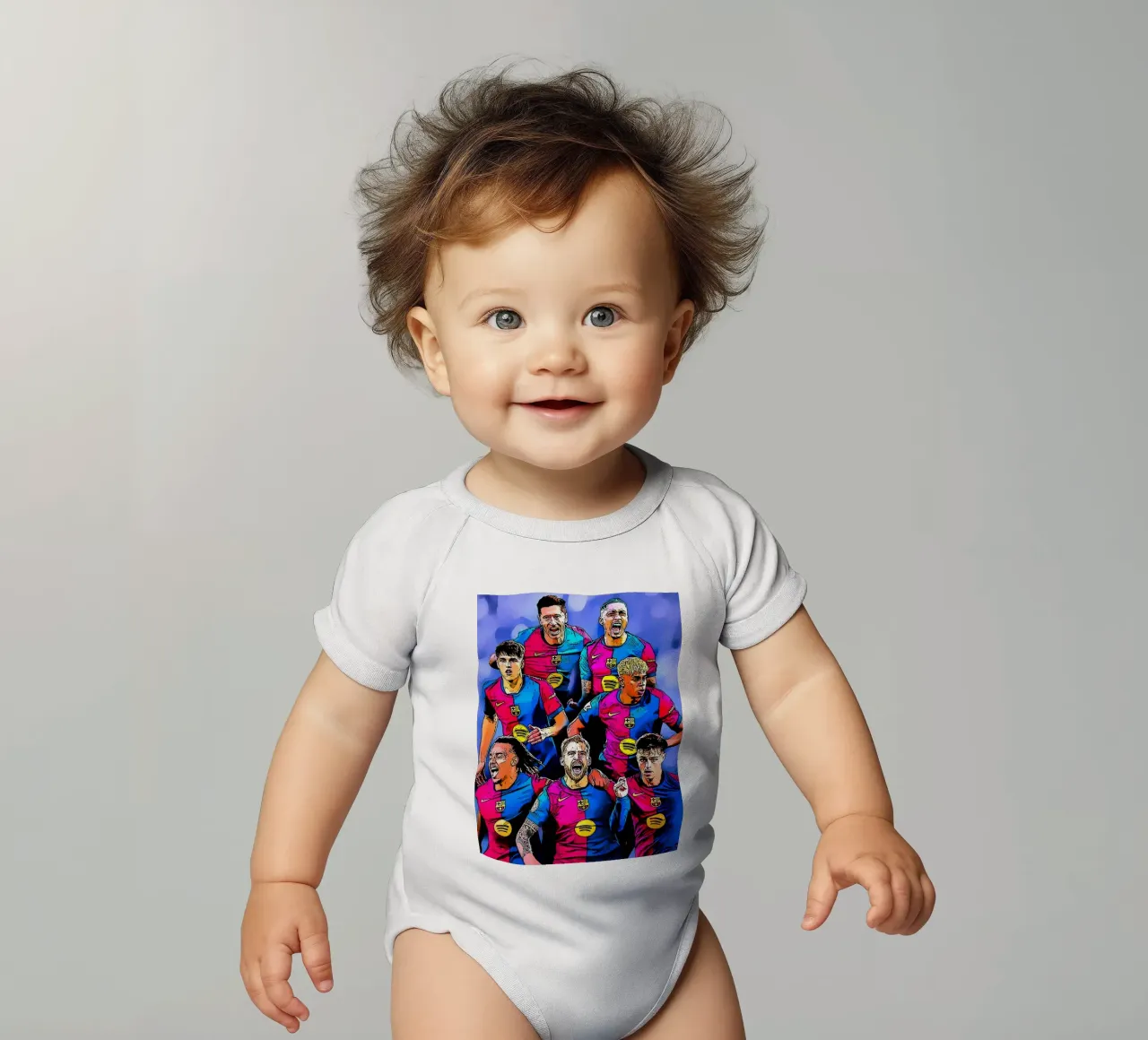 L'équipe de Barcelone avec un esprit combatif sur le terrain body bébé de dark eagle