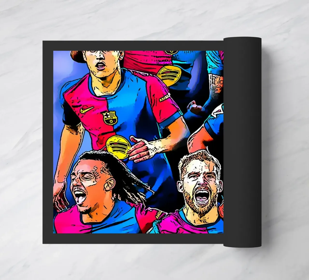 L'équipe de Barcelone avec un esprit combatif sur le terrain paillasson de dark eagle