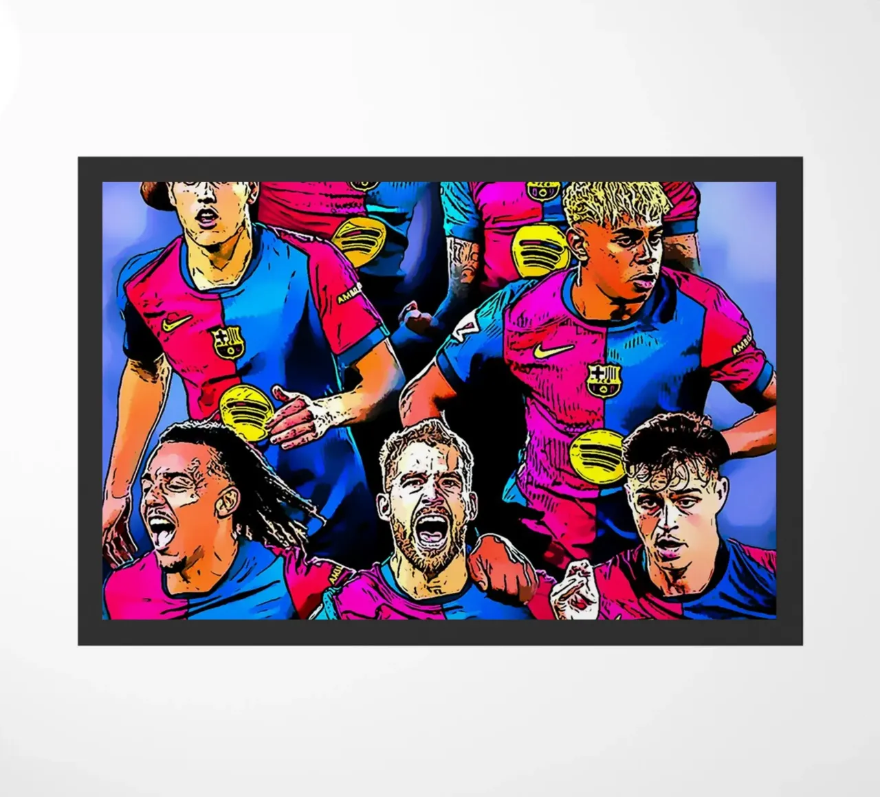 L'équipe de Barcelone avec un esprit combatif sur le terrain paillasson de dark eagle