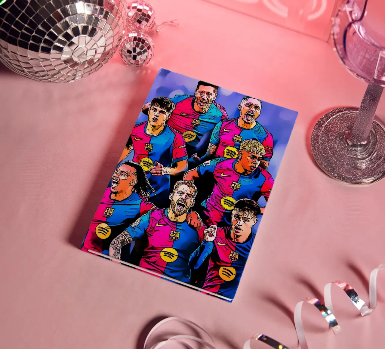 L'équipe de Barcelone avec un esprit combatif sur le terrain carnet de notes de dark eagle