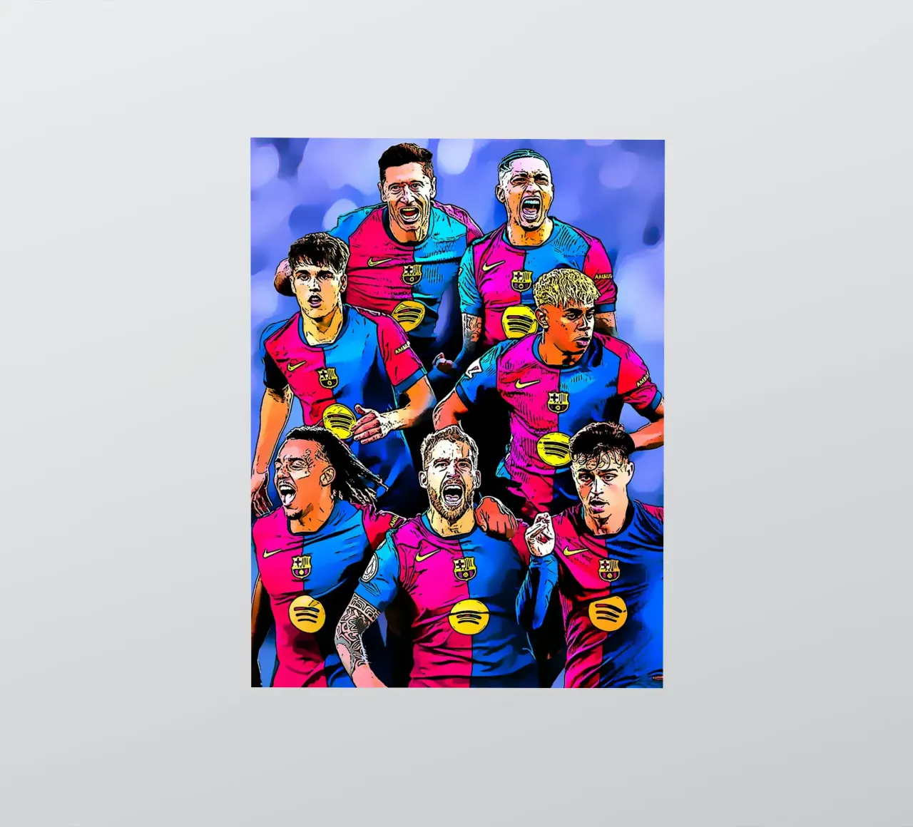 L'équipe de Barcelone avec un esprit combatif sur le terrain autocollant de dark eagle