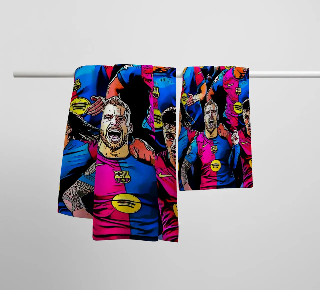 L'équipe de Barcelone avec un esprit combatif sur le terrain serviette de bain de dark eagle