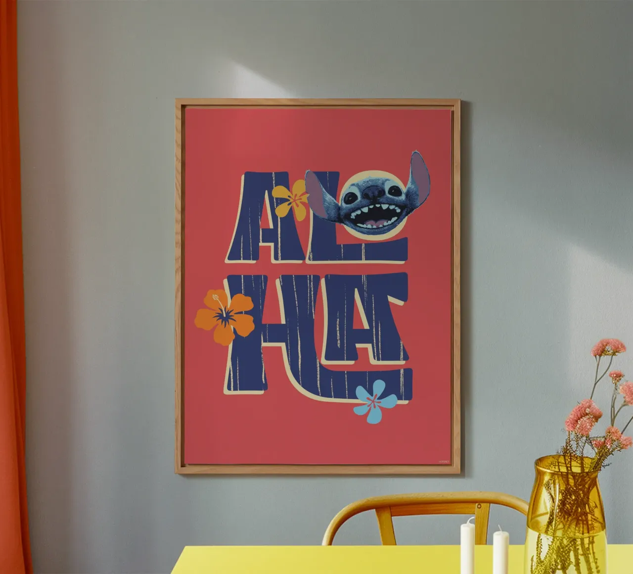 Stitch ALOHA red Alu-Dibond von Stitch