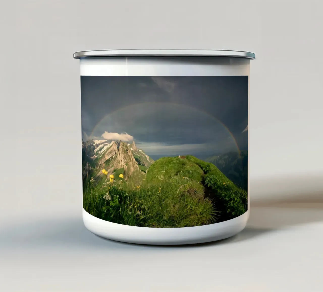 rainbow and the nature tazza in smalto da carsa