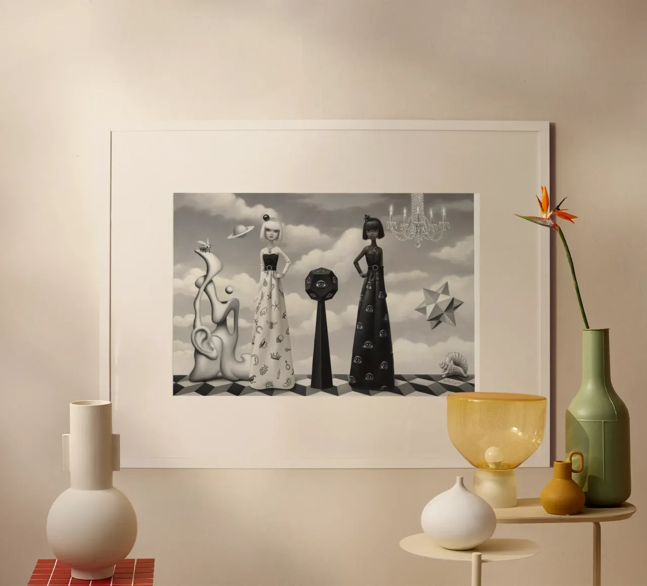 Mark Ryden - Ballo surrealista in bianco e nero poster con telaio in plastica da adriano lopezz