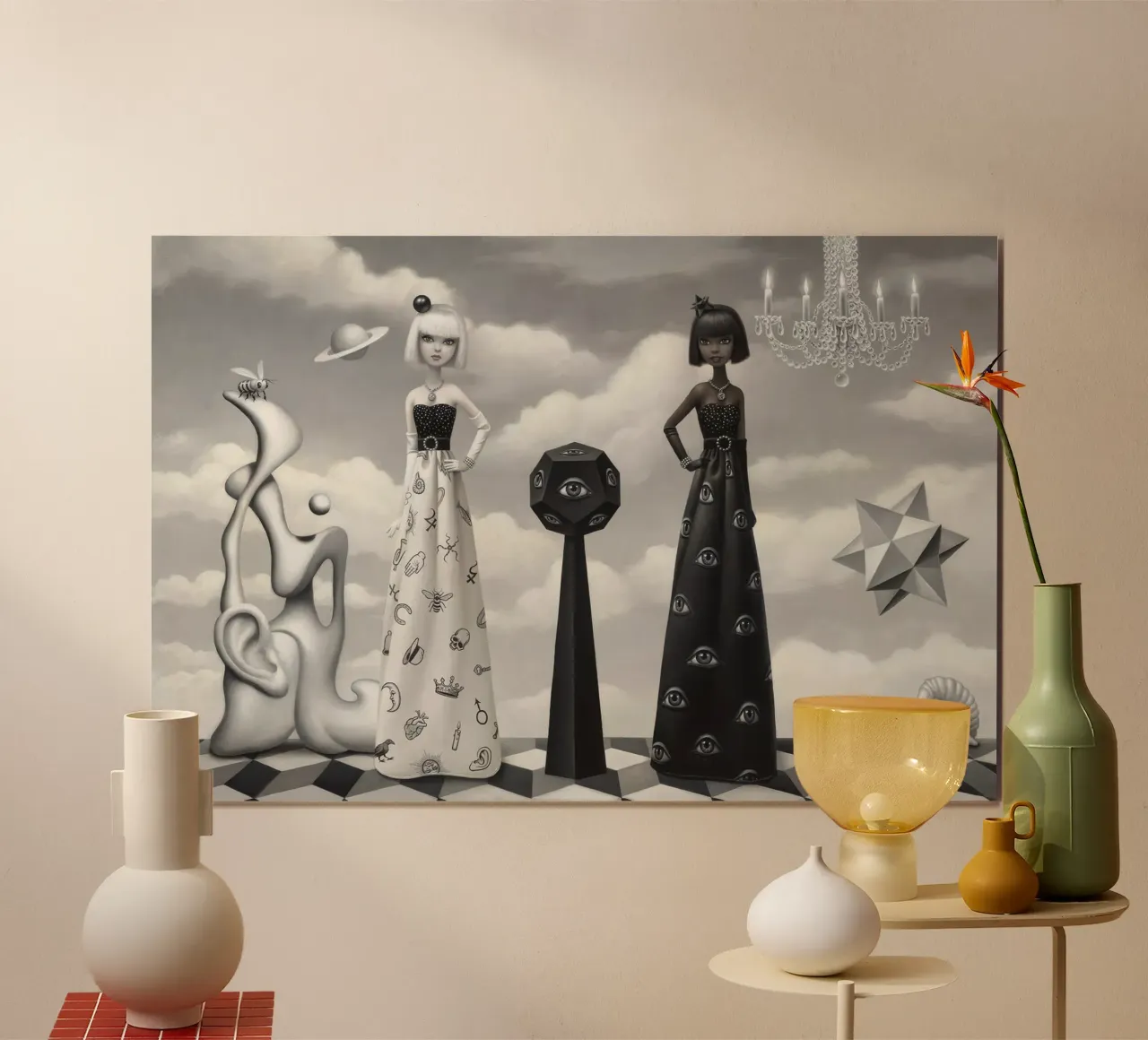 Mark Ryden - Ballo surrealista in bianco e nero poster con telaio in plastica da adriano lopezz