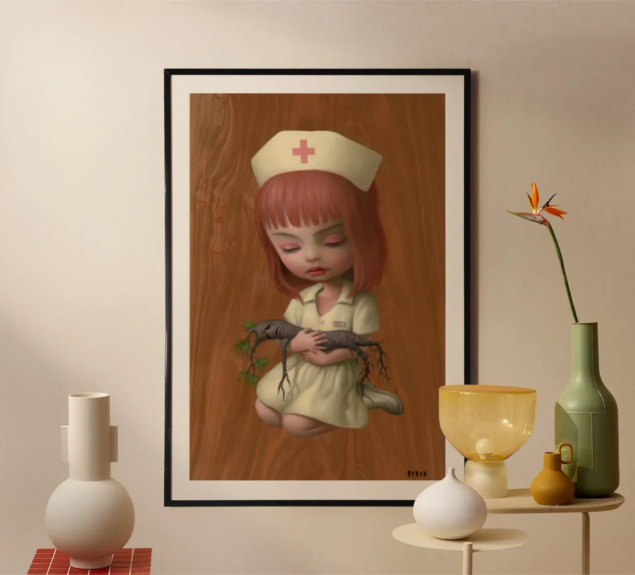 Mark Ryden - 65 Infermiera Sue poster con telaio in plastica da adriano lopezz