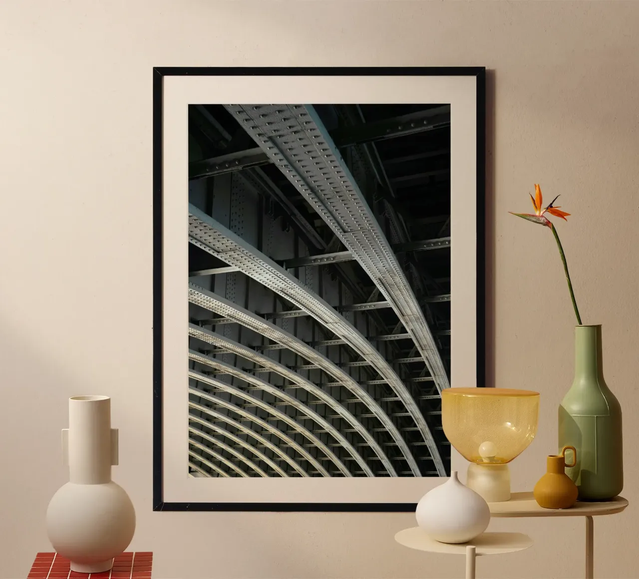 curve line brigde poster con telaio in legno da carsa