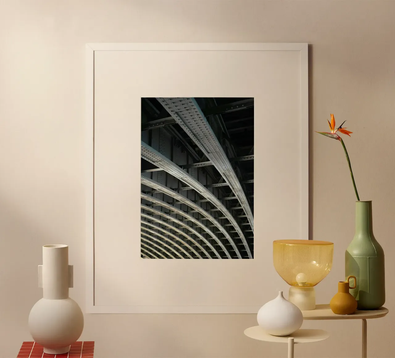 curve line brigde poster con telaio in legno da carsa