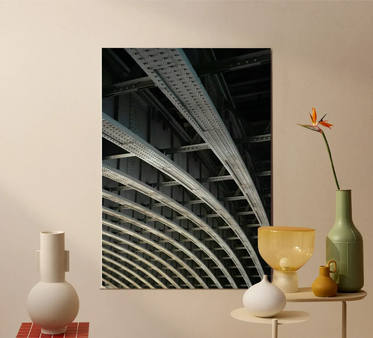 curve line brigde poster con telaio in legno da carsa