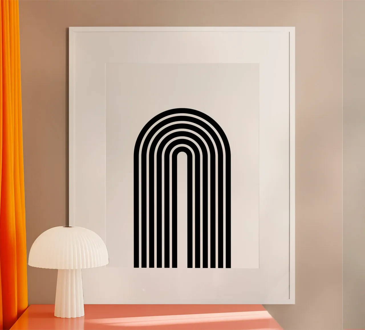 Minimal Geometric Bold Arch | Black on White hahnemühle by Beauty in Simplicity