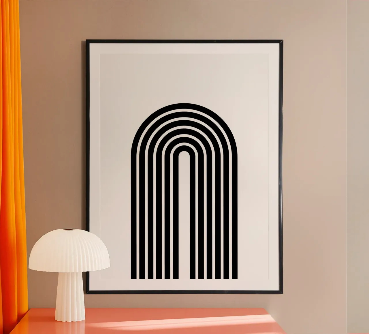 Minimal Geometric Bold Arch | Black on White hahnemühle by Beauty in Simplicity