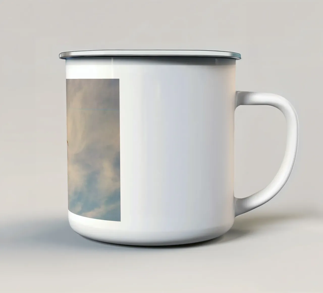 fly bird on sky tazza in smalto da carsa