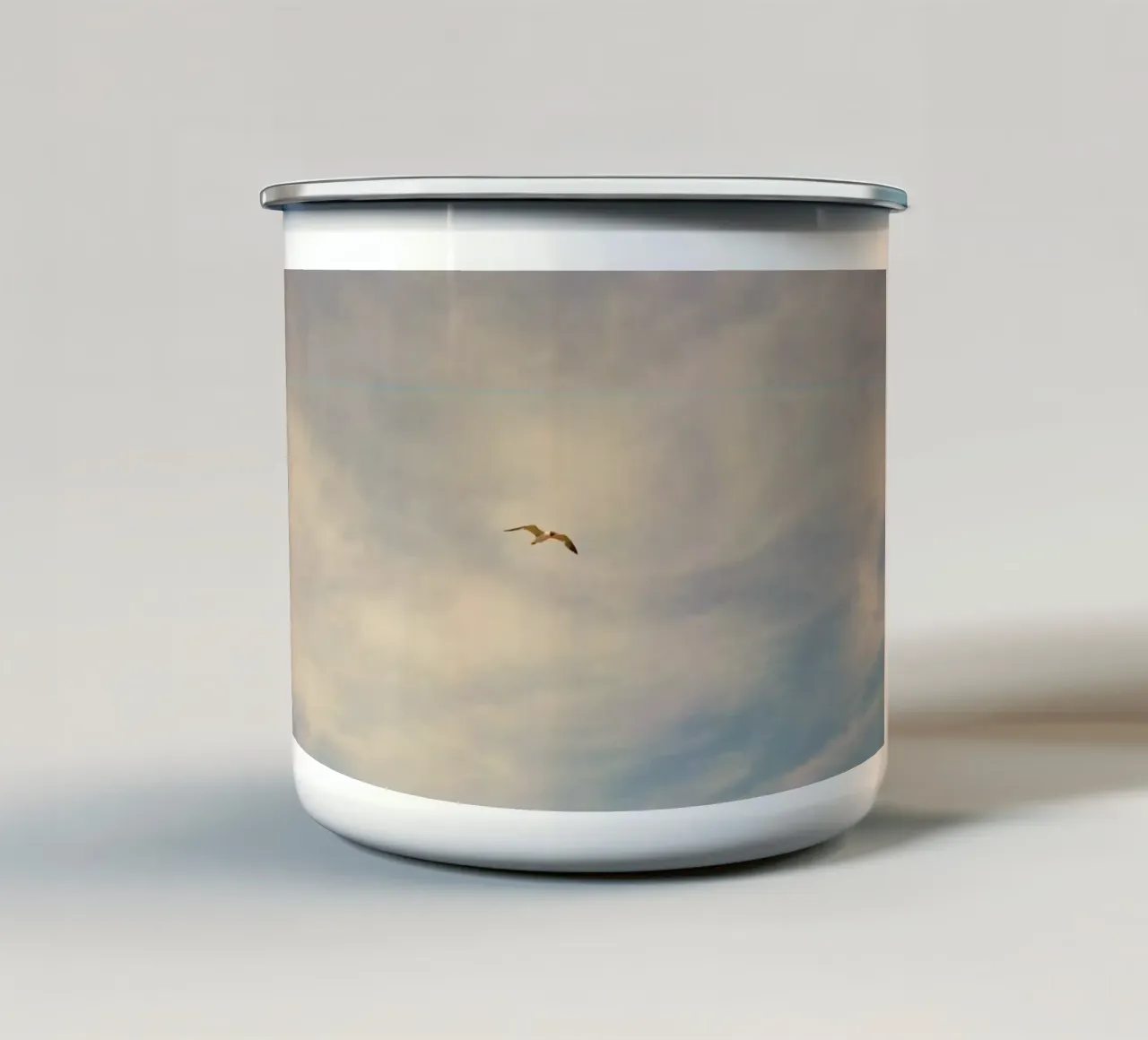 fly bird on sky tazza in smalto da carsa