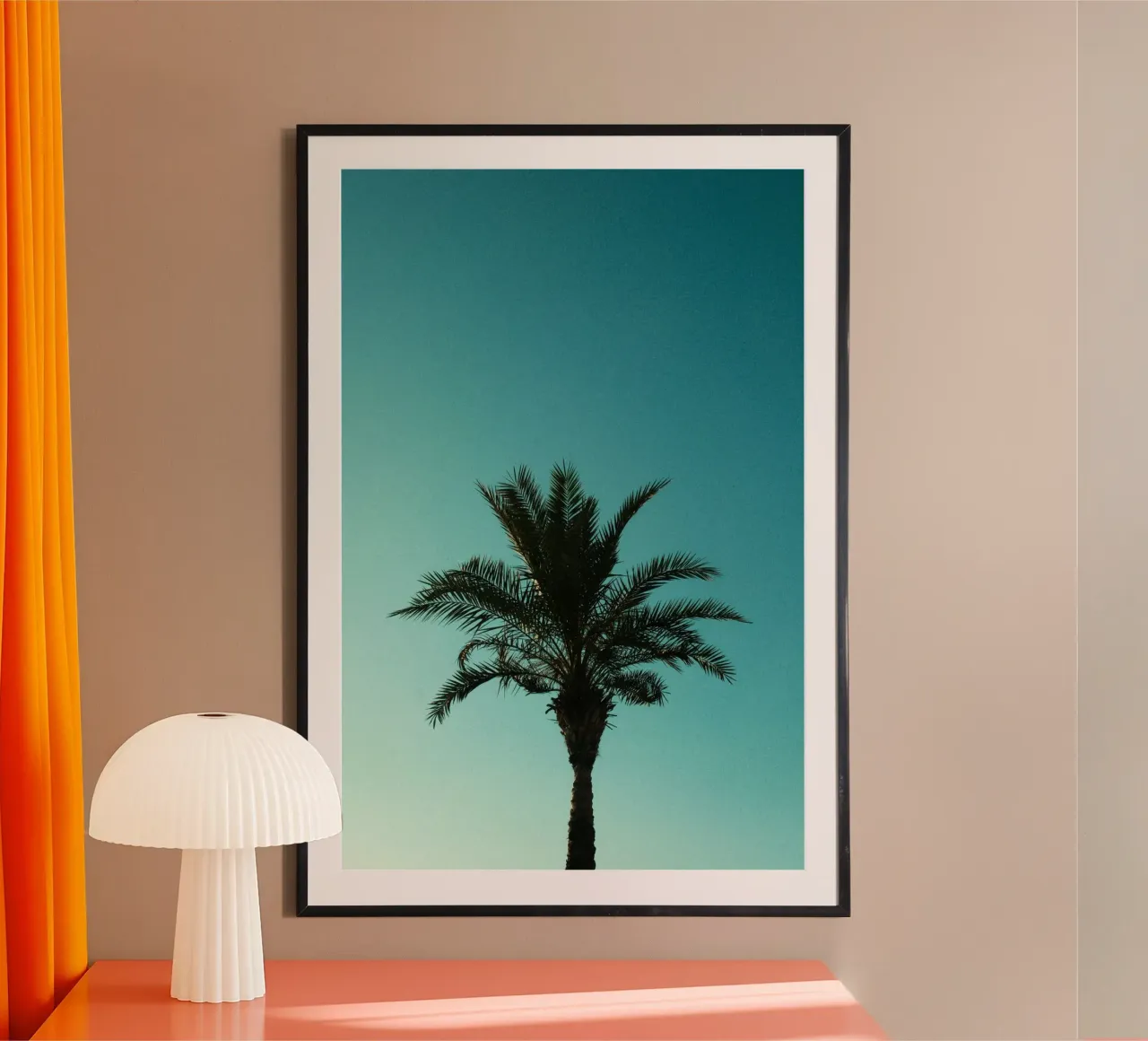 palm gradient poster con telaio in legno da carsa